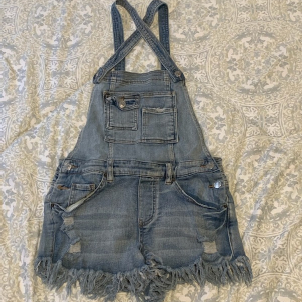 Almost Famous Denim Short Overalls